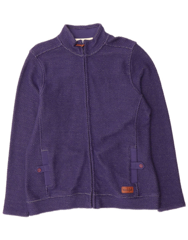 Weird Fish Damen-Cardigan-Pullover UK 16 Large Lila Baumwolle