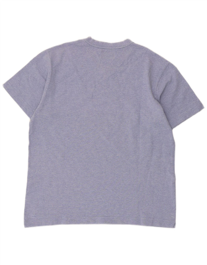 Kappa Herren Kurzarm-T-Shirt-Oberteil, groß, blaue Baumwolle