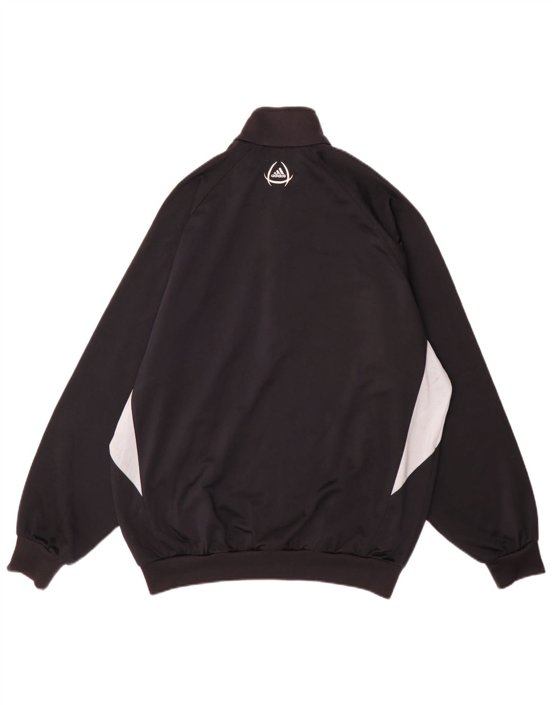 Adidas Herren-Trainingsanzugoberteil, UK-Größe 42/44, großes schwarzes Colourblock-Polyester