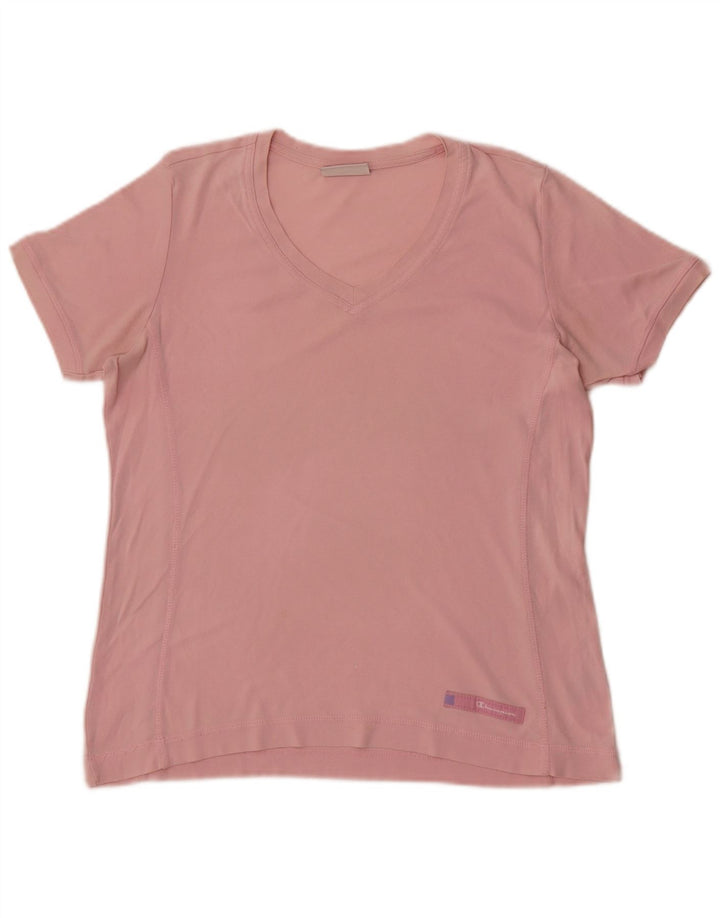 Champion Damen T-Shirt Top UK 14 Mittelrosa Baumwolle
