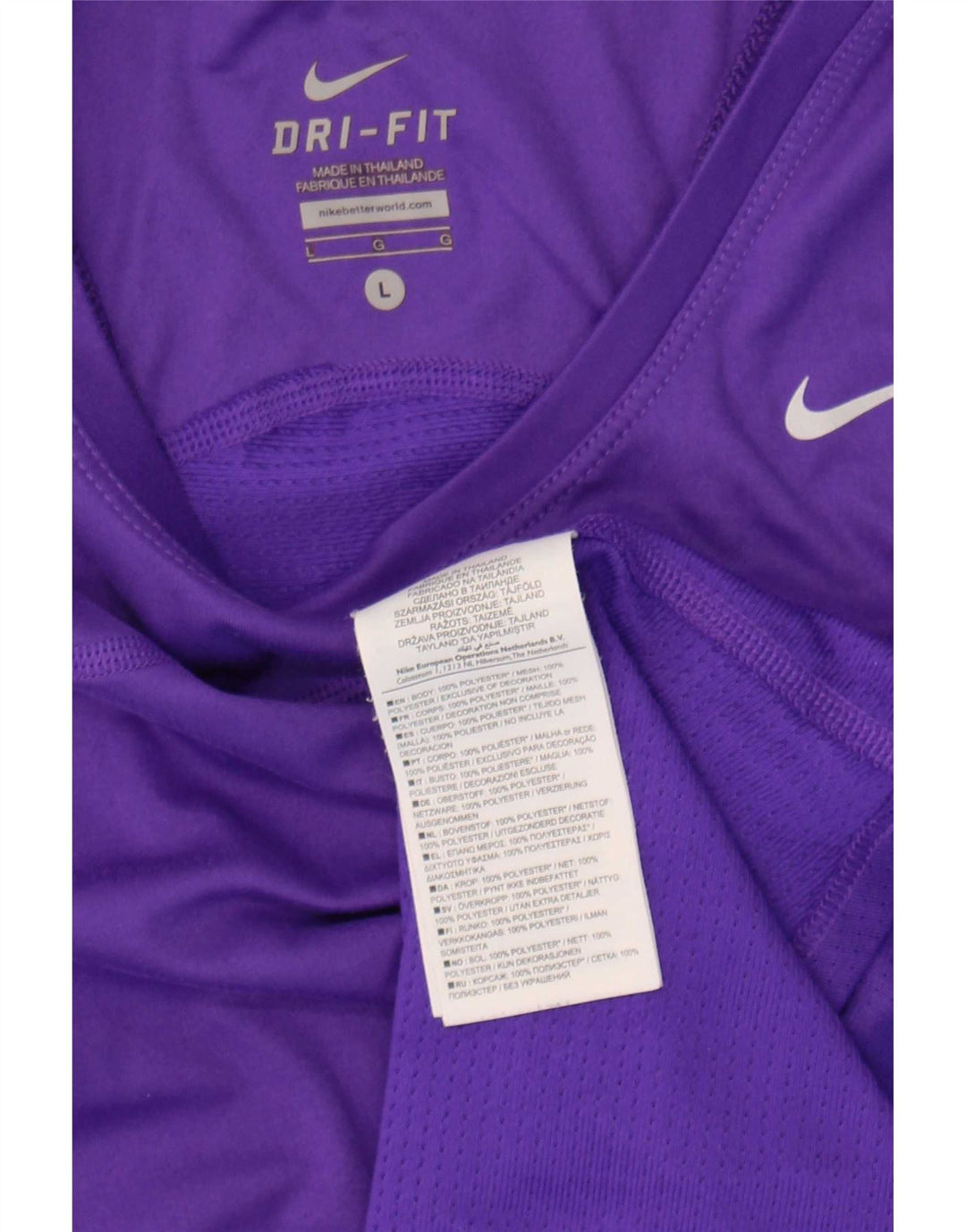 Nike Damen Dri Fit Weste Top UK 14 Large Lila Polyester