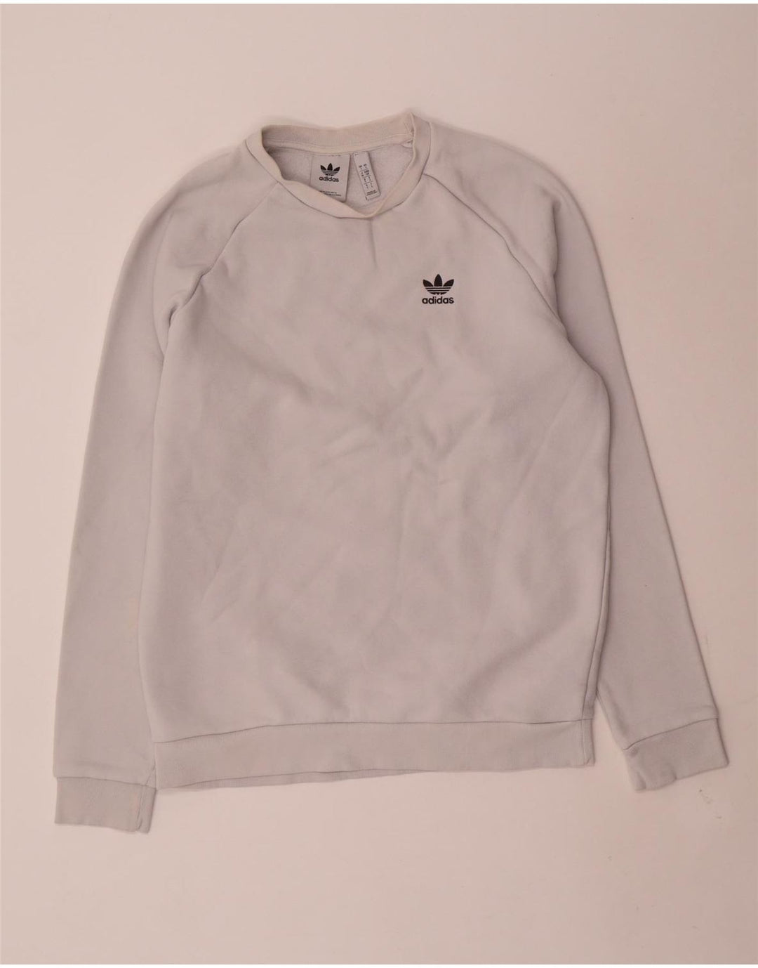 ADIDAS Herren Sweatshirt Pullover Small Weiße Baumwolle