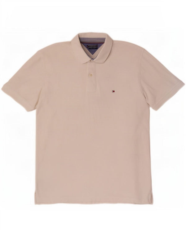 Tommy Hilfiger Herren-Poloshirt mit normaler Passform, 2XL, weiße Baumwolle