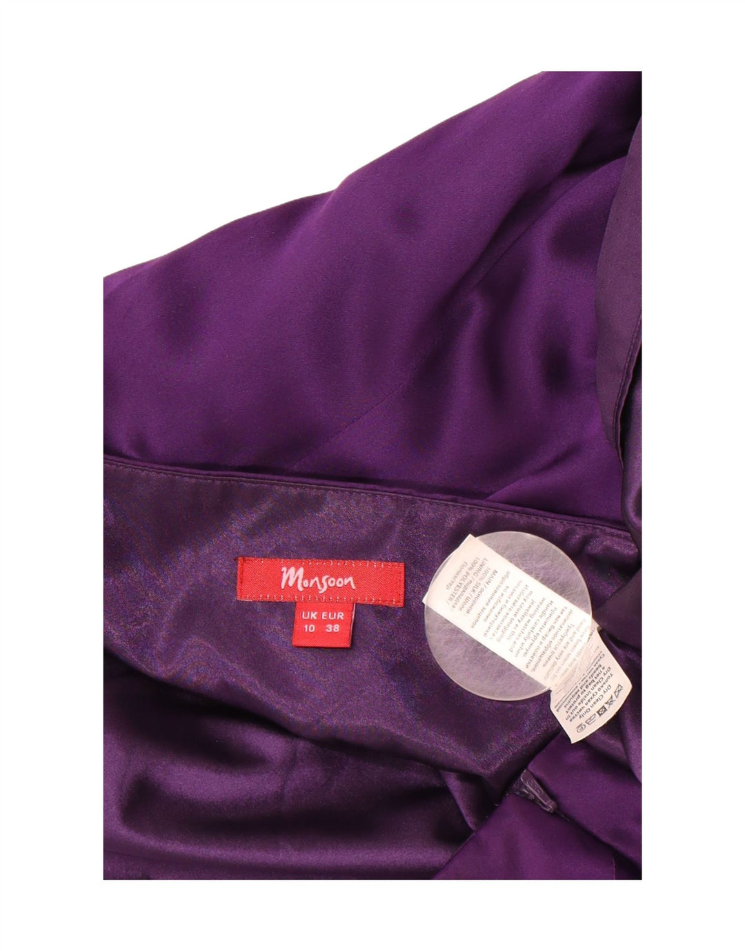 MONSOON Womens One Shoulder Dress UK 10 Small  Purple Silk