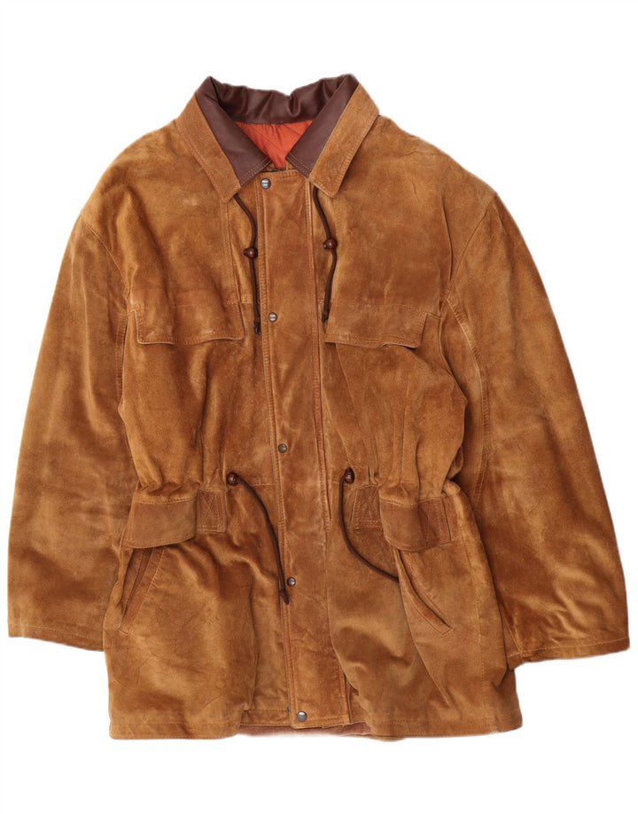Vintage Herren Wildlederjacke UK 38 Mittelbraun