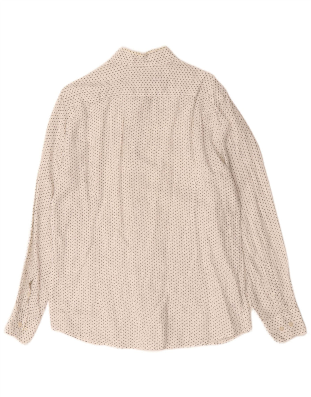 Massimo Dutti Herrenhemd Mittelweiß gepunktetes Leinen
