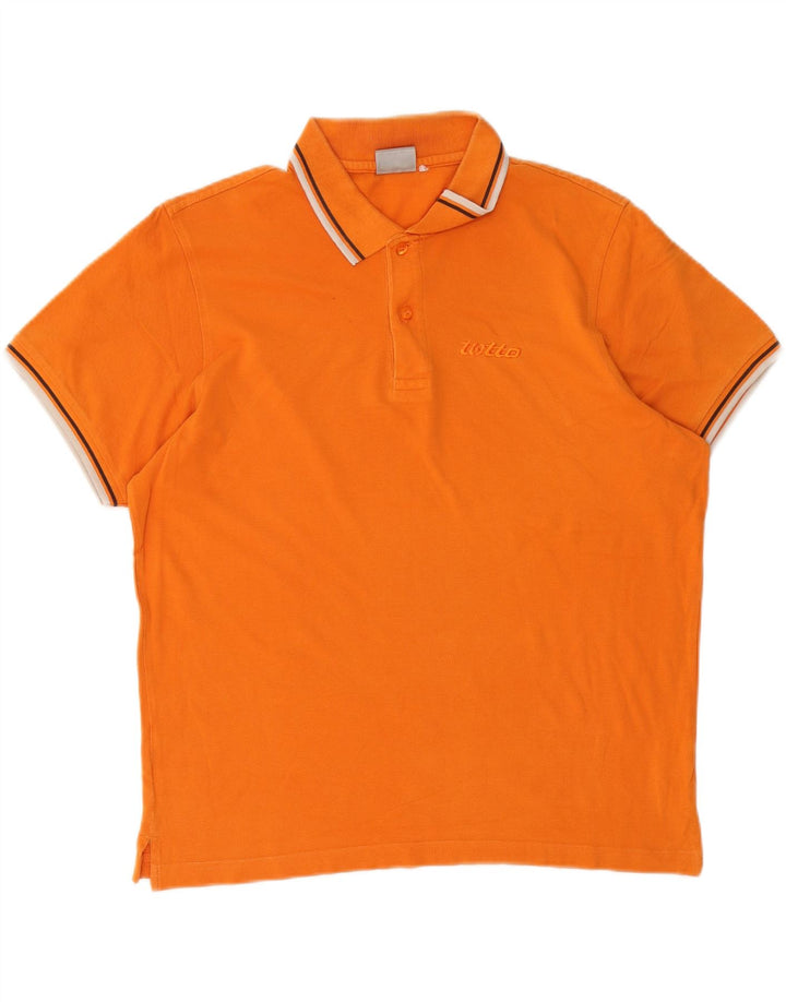 LOTTO Herren-Poloshirt, groß, orange, Baumwolle