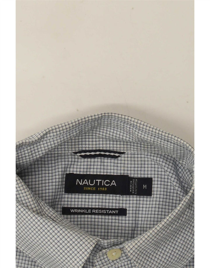 Nautica Herrenhemd aus mittelblauer Gingham-Baumwolle