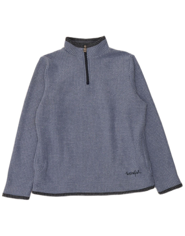 Weird Fish Damen-Fleecepullover mit Reißverschluss am Hals, UK 14, Größe L, blau, Polyester