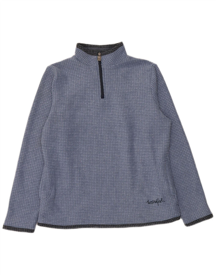 Weird Fish Damen-Fleecepullover mit Reißverschluss am Hals, UK 14, Größe L, blau, Polyester