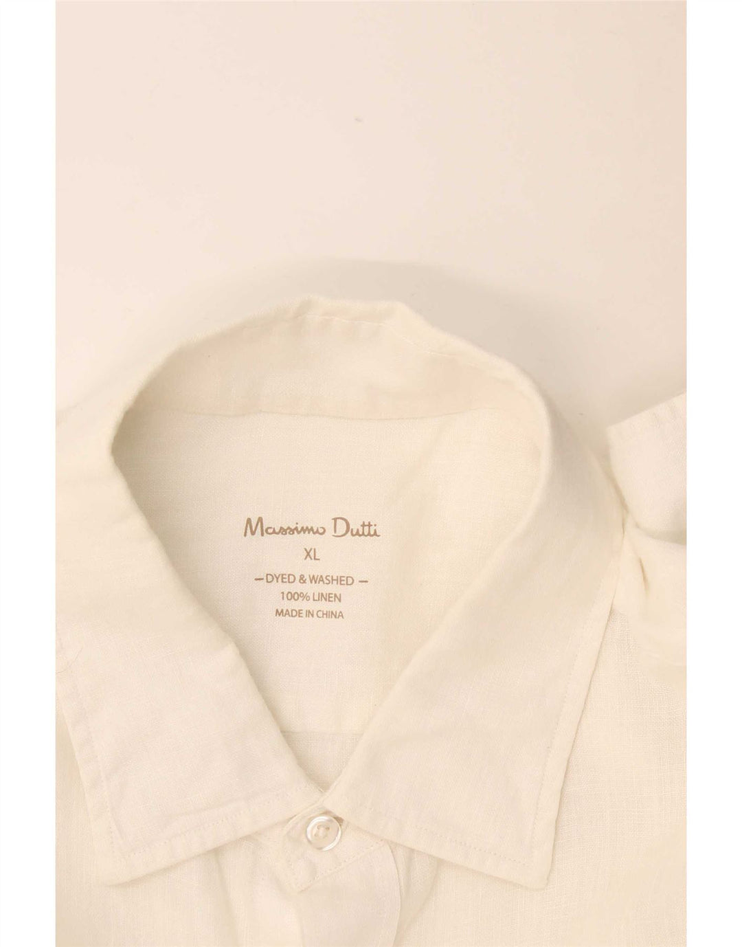 Massimo Dutti Herrenhemd XL Weiß Leinen