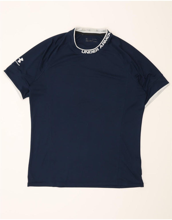 Under Armour Herren Heat Gear Graphic T-Shirt Top XL Marineblau Polyester