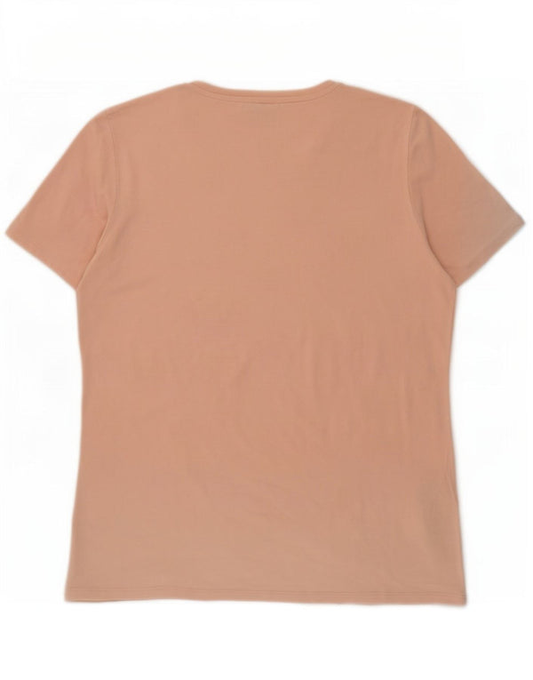 Liu Jo Damen Grafik-T-Shirt-Oberteil UK 14 Large Rosa Baumwolle