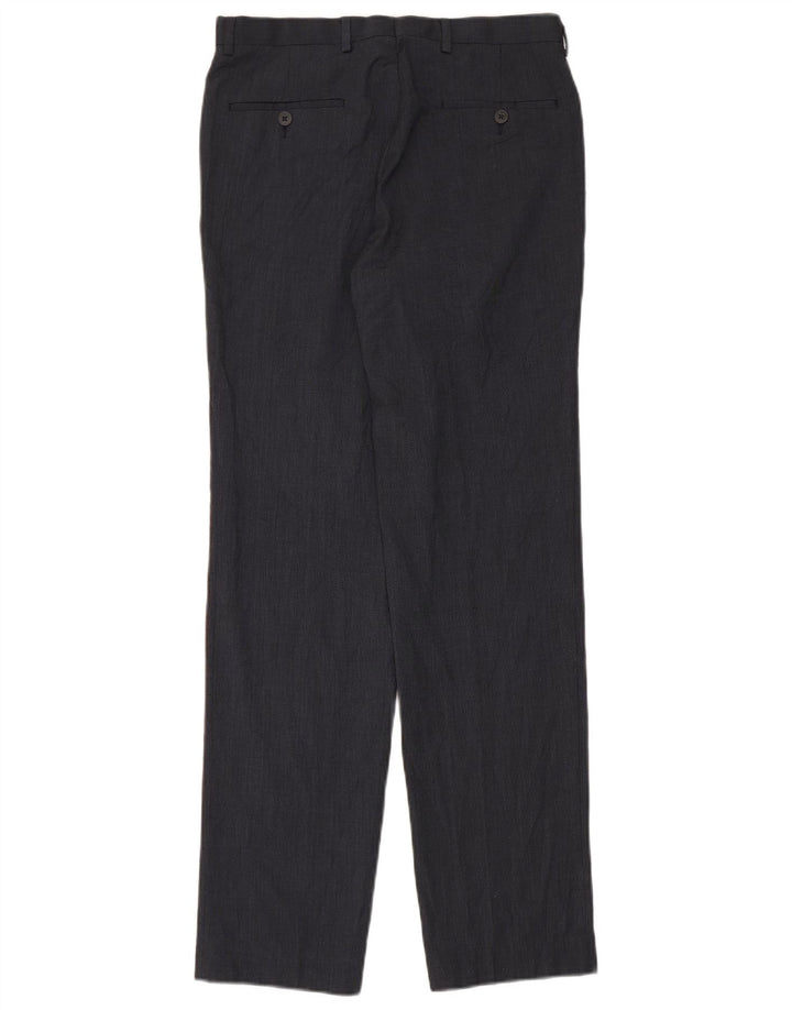 Gerade Herren-Anzughose von Marks & Spencer, W30, L33, marineblaues Polyester