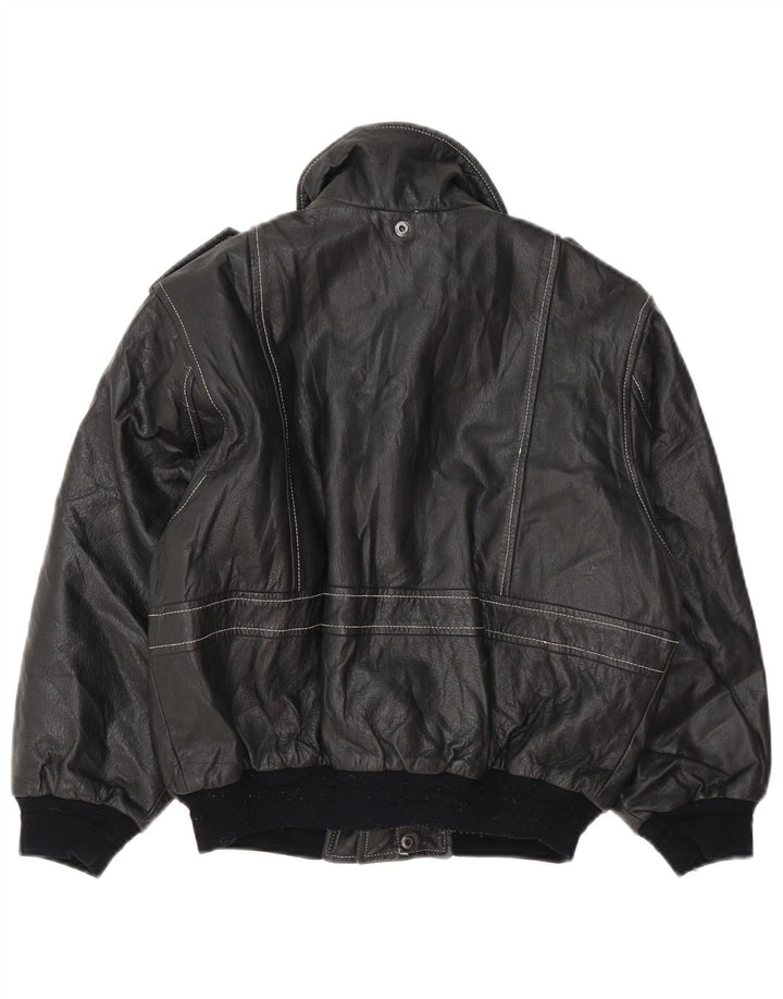 VINTAGE Lederjacke für Jungen, 11–12 Jahre, Schwarz