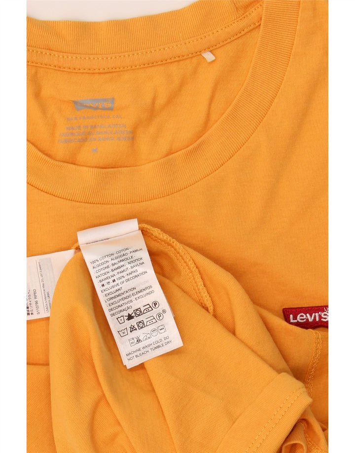 LEVI'S Womens T-Shirt Top UK 14 Medium Yellow Cotton Vintage Levi's and Second-Hand Levi's from Messina Hembry 