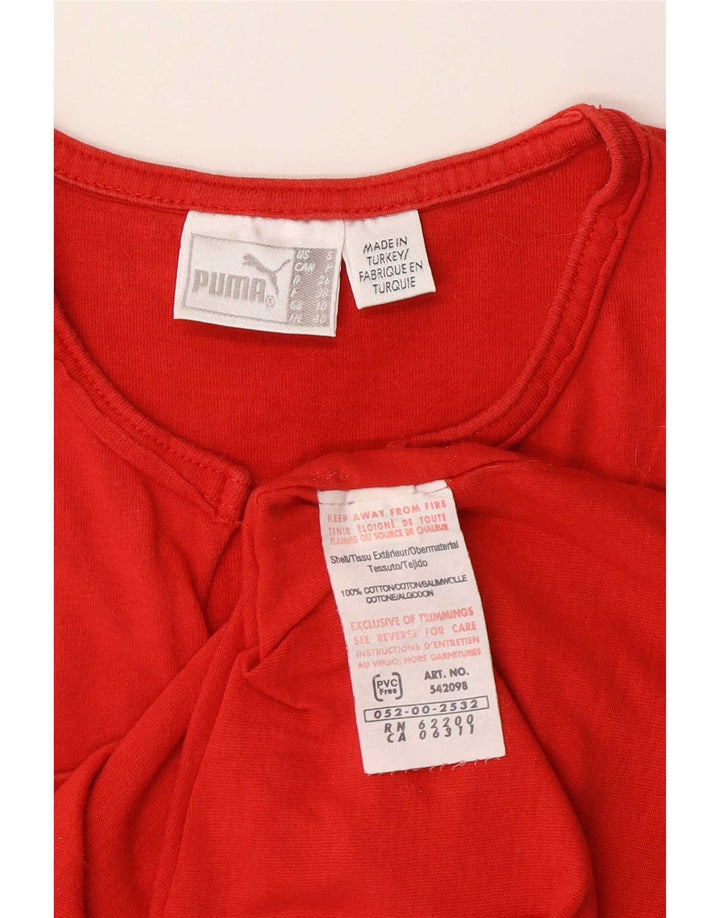 Puma Womens Graphic Vest Top UK 10 Small Rote Baumwolle