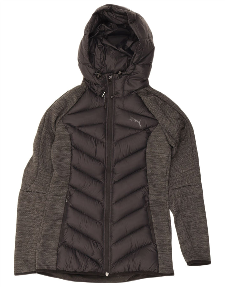 Puma Damen-Kapuzenjacke, wattiert, Gr. 8, Größe S, grau, Polyester