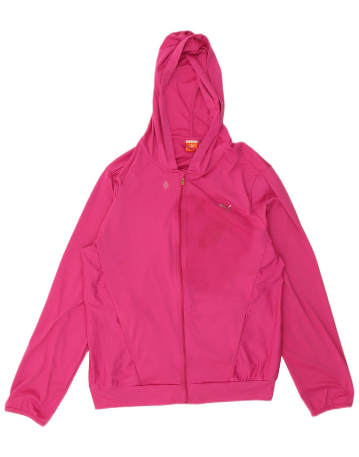 Puma Damen-Kapuzenpullover mit Reißverschluss, Gr. 16, groß, rosa, Polyester