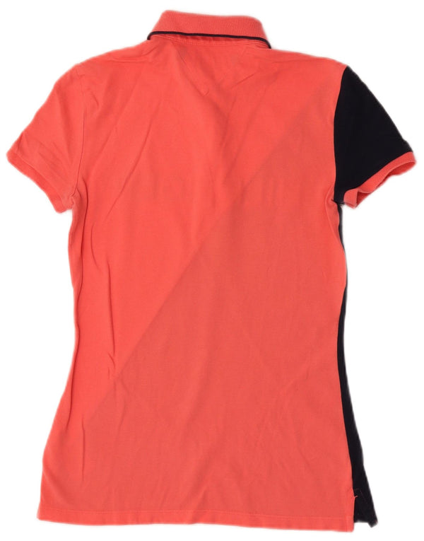 Tommy Hilfiger Damen-Poloshirt mit Grafik, UK 6, XS, Pink, Colourblock-Baumwolle
