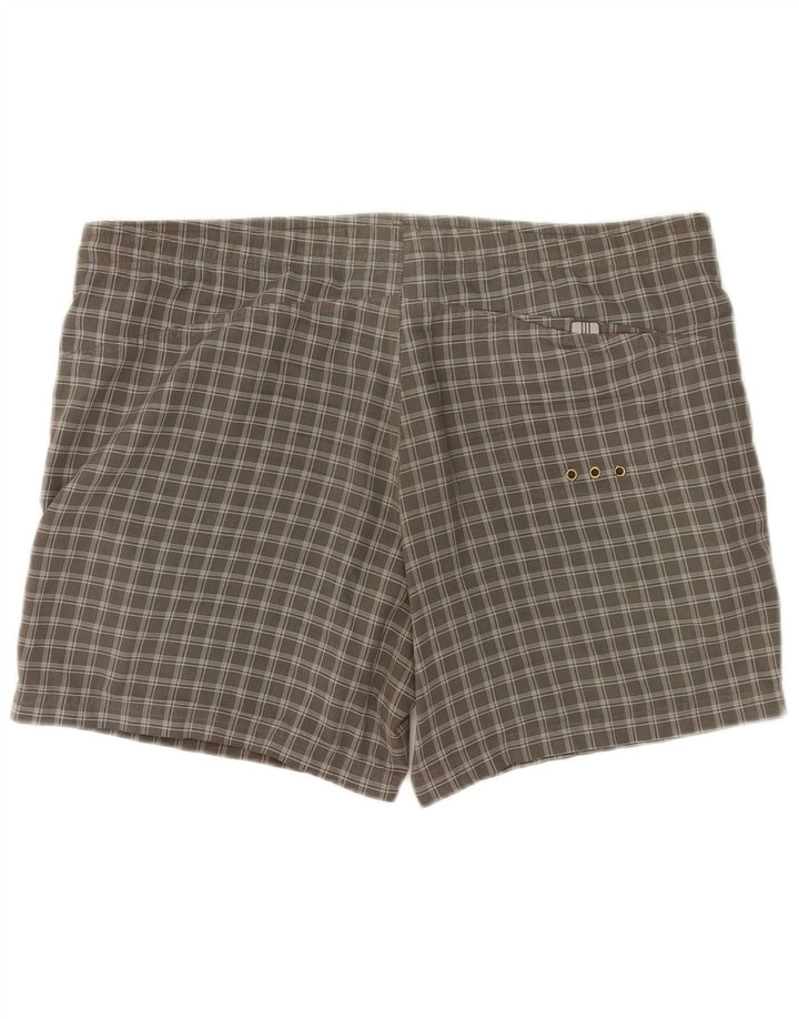 Adidas Herren Badeshorts mittelgrau kariertes Polyester
