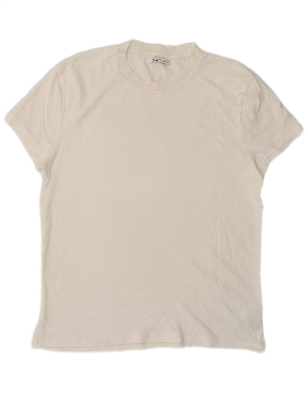 Zara Herren T-Shirt Top Mittelweiße Baumwolle