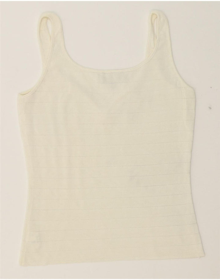 EMPORIO ARMANI Womens Vest Top IT 44 Medium White Cotton Vintage Emporio Armani and Second-Hand Emporio Armani from Messina Hembry 