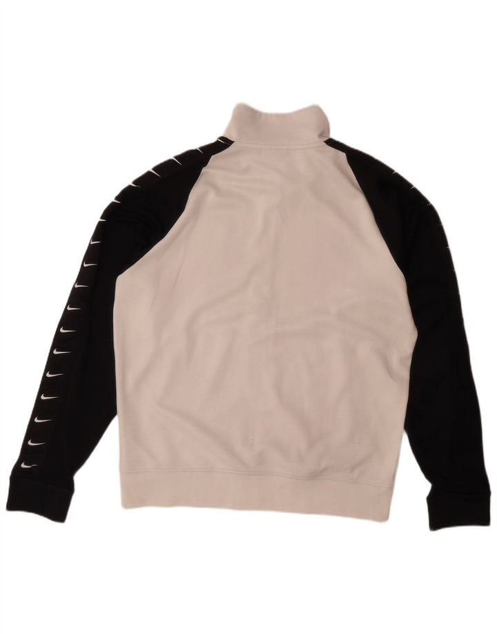 Nike Herren-Trainingsanzugoberteil mit Grafik, groß, Weiß, Farbblock-Polyester