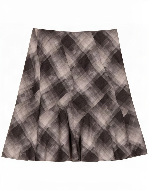Marks & Spencer Damen Midirock UK 20 2XL W38 Grau kariertes Polyester