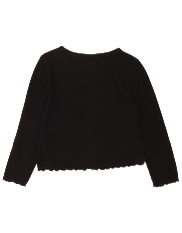 Topshop Damen Crop Bluse Top UK 8 Small Schwarz Baumwolle