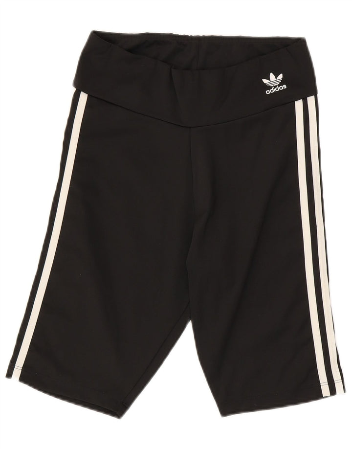 ADIDAS Damen Sportshorts UK 12 Medium Schwarz Polyester