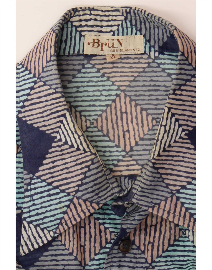 Vintage Herren Kurzarmshirt XL Mehrfarbig Geometrisch