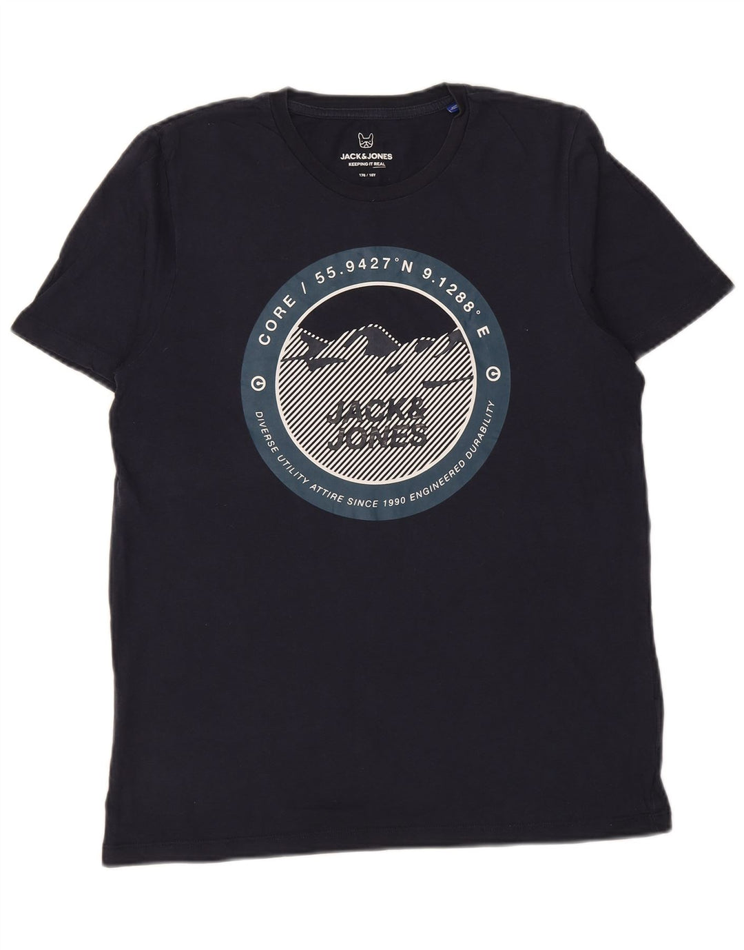 Jack & Jones Jungen Core Graphic T-Shirt Top 15-16 Jahre Marineblau