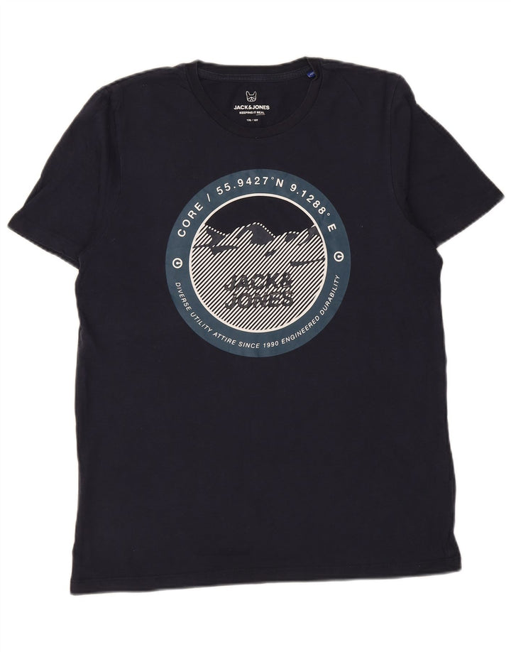 Jack & Jones Jungen Core Graphic T-Shirt Top 15-16 Jahre Marineblau