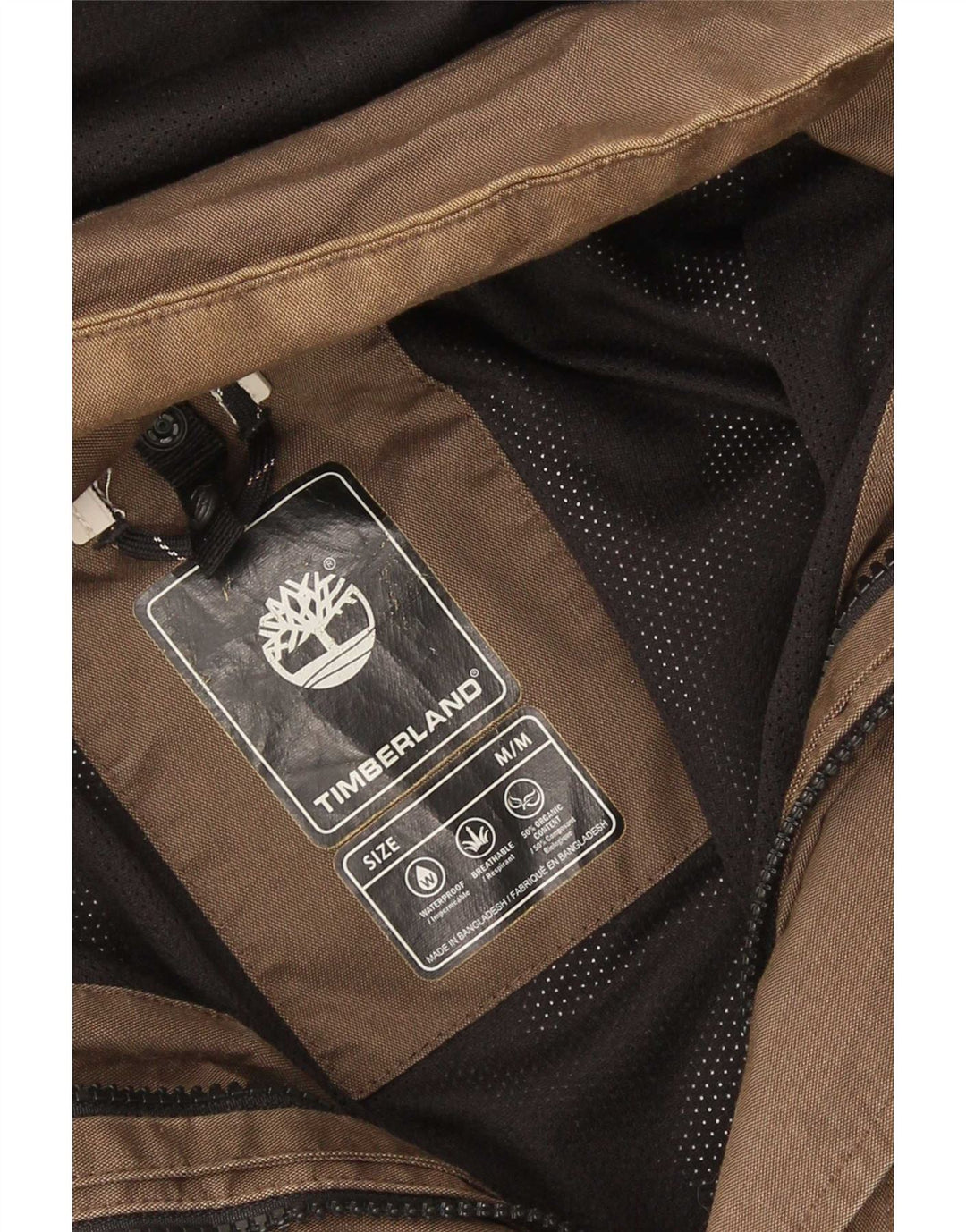 Timberland Herren-Regenjacke mit Kapuze, UK 38, Mittelbraun