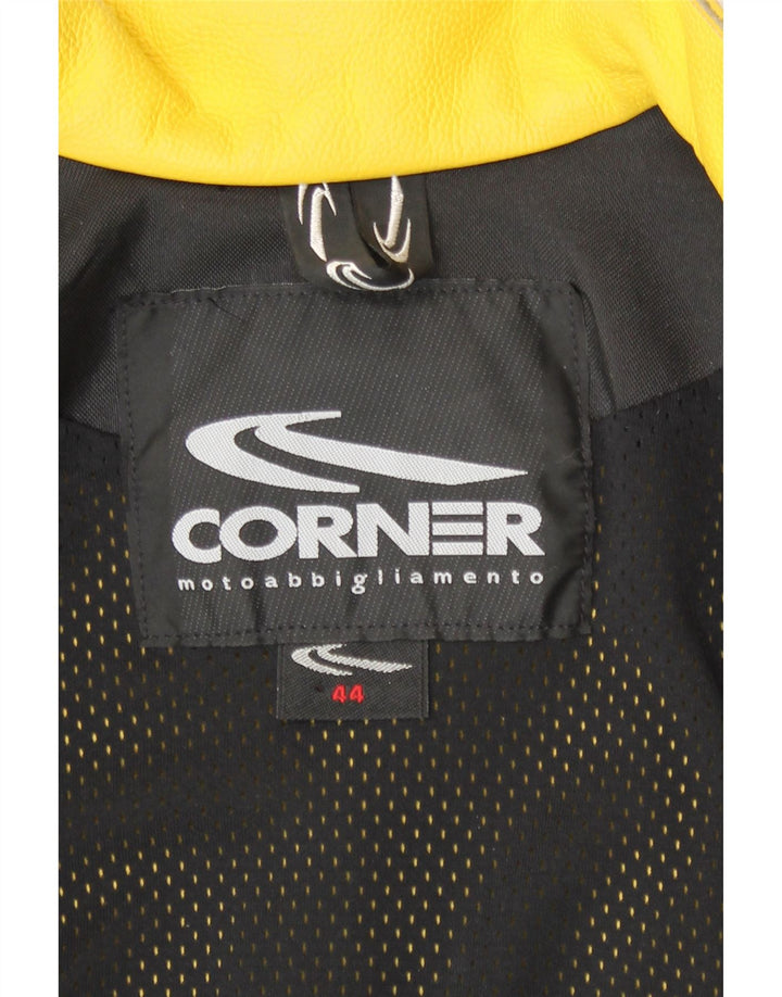 Corner Damen Leder Bikerjacke IT 44 Mittelgelbes Leder