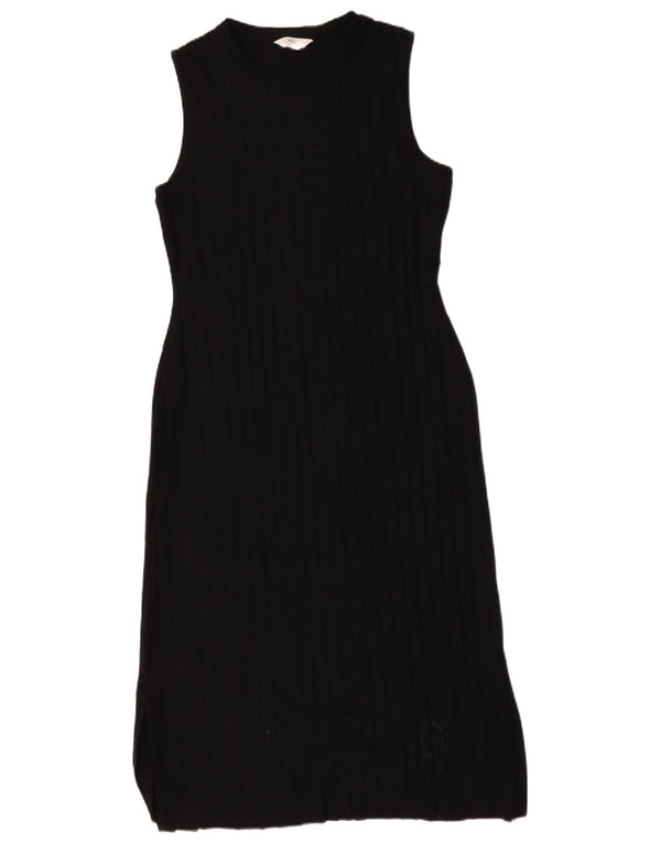 Marks & Spencer Damen Ärmelloses Etuikleid UK 14 Large Schwarz Polyester