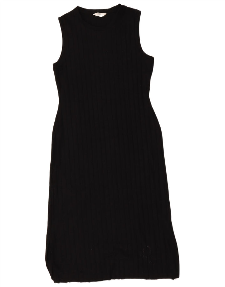 Marks & Spencer Damen Ärmelloses Etuikleid UK 14 Large Schwarz Polyester
