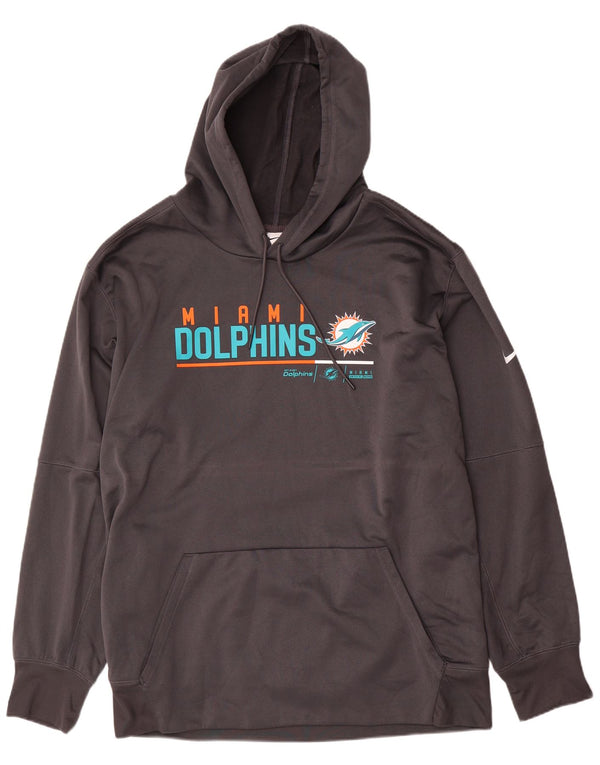 Nike Herren Miami Dolphins Graphic Hoodie Pullover 3XL Grau Polyester