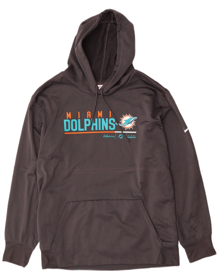 Nike Herren Miami Dolphins Graphic Hoodie Pullover 3XL Grau Polyester