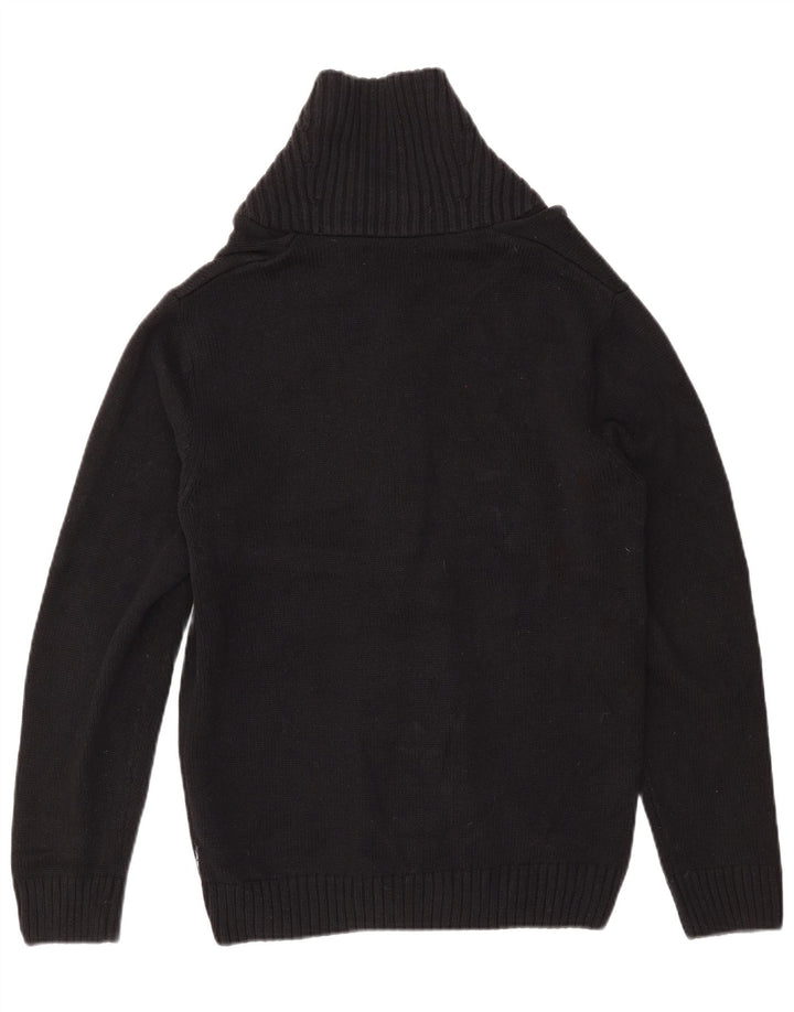 CHAPS Herren-Cardigan, Größe S, Schwarz, Fair-Isle-Baumwolle