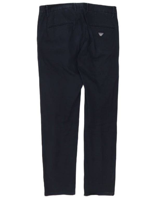 Armani Mens Pegged Chino Hose IT 48 Medium W32 L30 Marineblaue Baumwolle