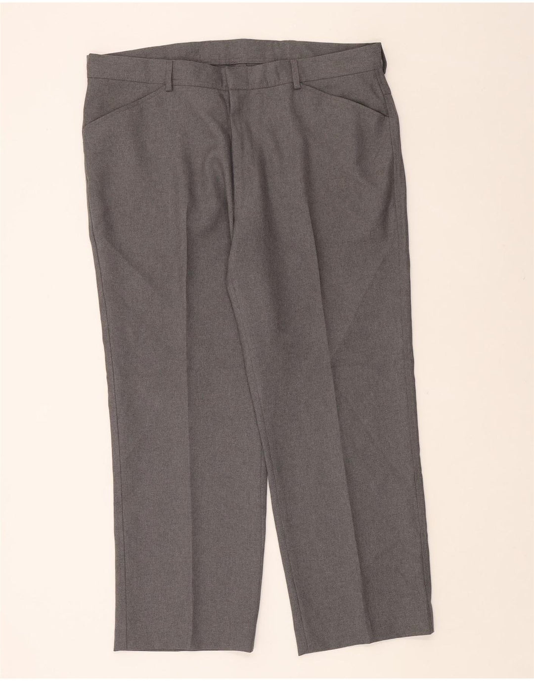 FARAH Mens Straight Casual Trousers W38 L29 Grey Polyester