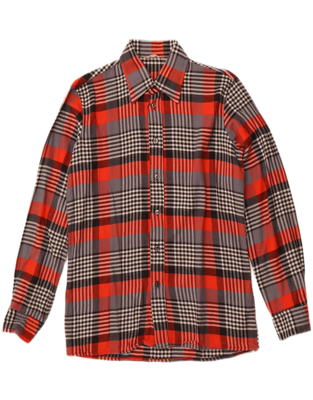 VINTAGE Herren Flanellhemd Größe 15 3/4 40 Mittelrot kariert