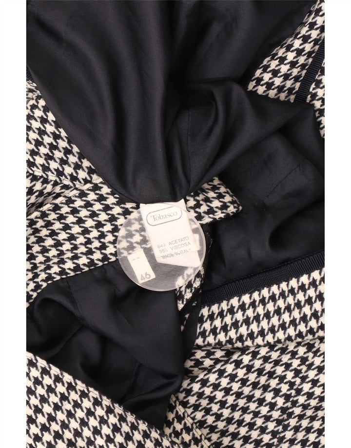 Vintage Damen 5-Knopf-2-teiliges Rock-Set IT 46 Large W28 Schwarzer Hahnentritt