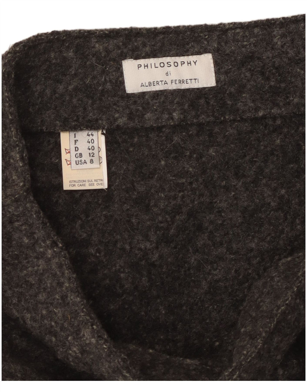 Philosophy Di Alberta Ferretti Damen Minirock UK 12 Medium W30 Grau