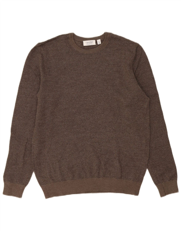 Calvin Klein Herren-Pullover mit Rundhalsausschnitt, mittelgrau
