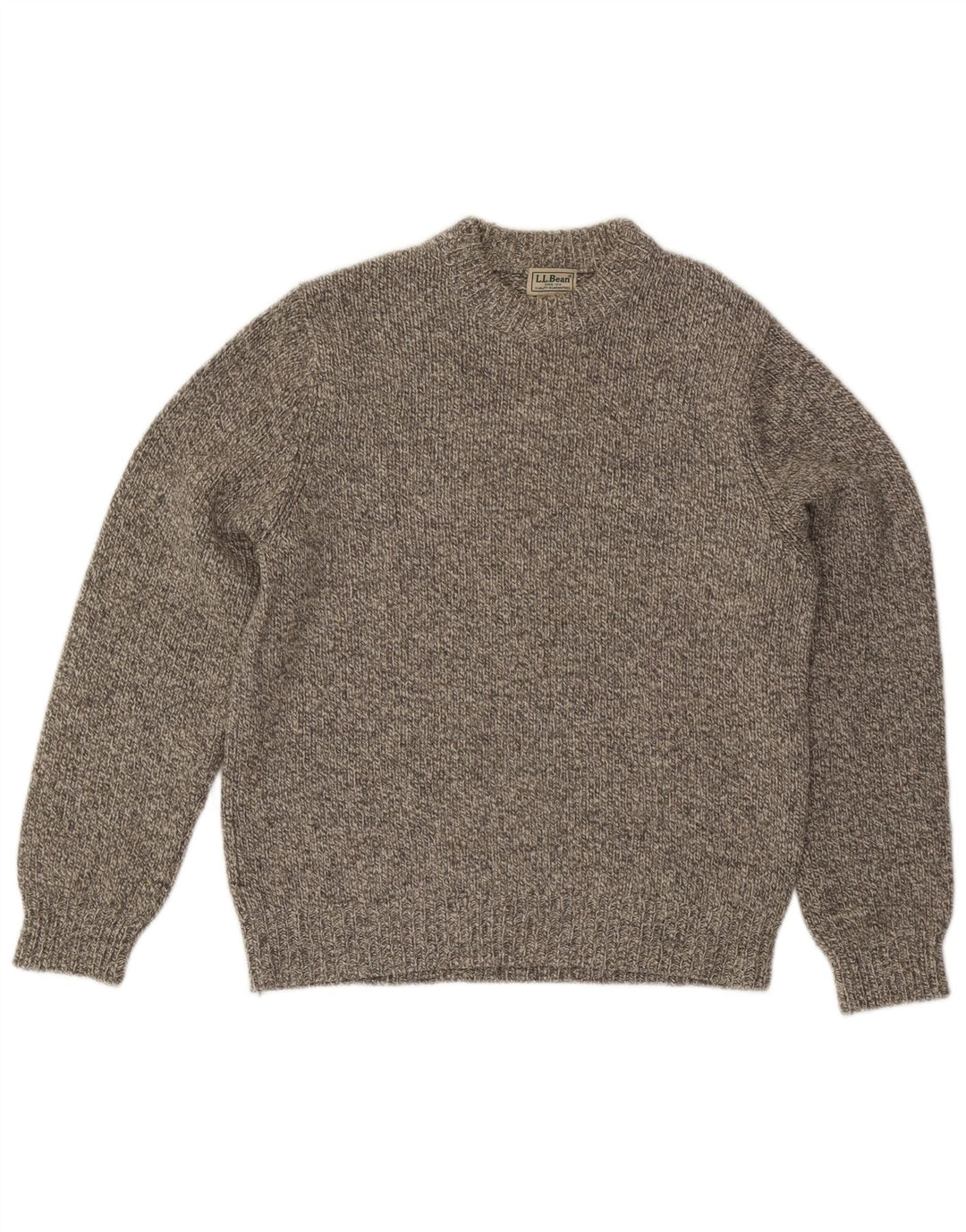 L.L.BEAN Herren-Pullover mit Rundhalsausschnitt, mittelgraue Wolle