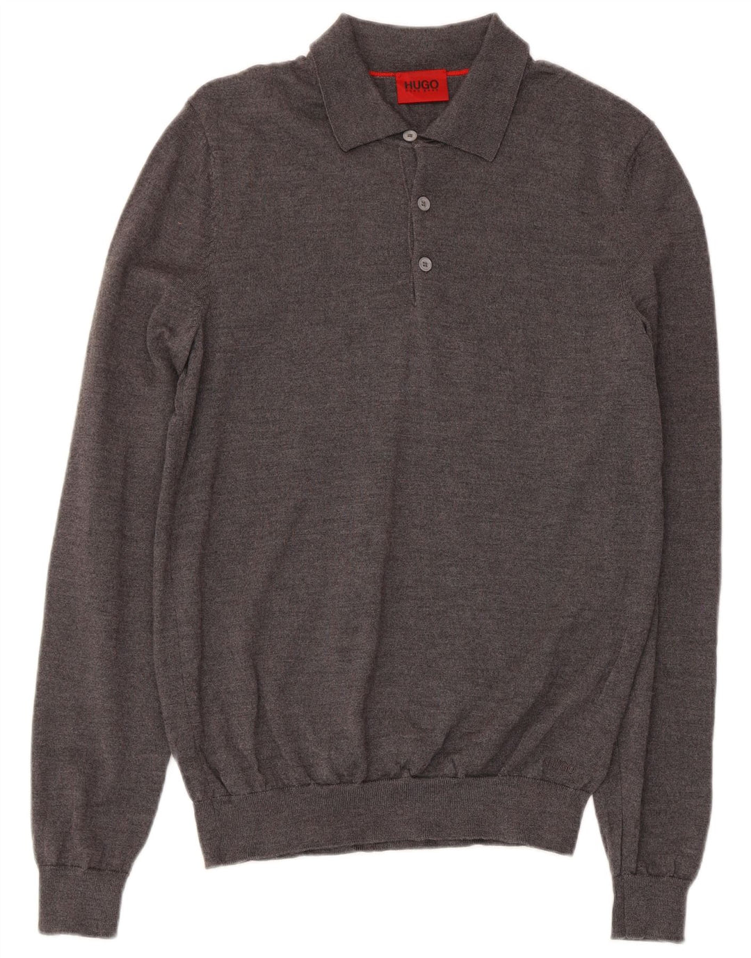 Hugo Boss Herren-Pullover mit Rollkragen, mittelgraue Schurwolle