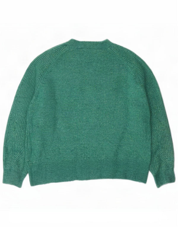 Marks & Spencer Damen-Pullover mit Rundhalsausschnitt, UK 14, mittelgrün gefleckt